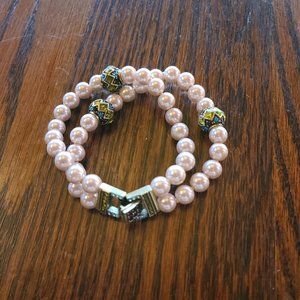 Double strand pearl bracelet